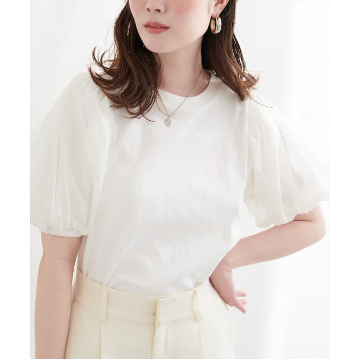 【natural couture】オーガンジーパフスリーブT | NICE CLAUP / OLIVE des OLIVE　OUTLET | 詳細画像12 
