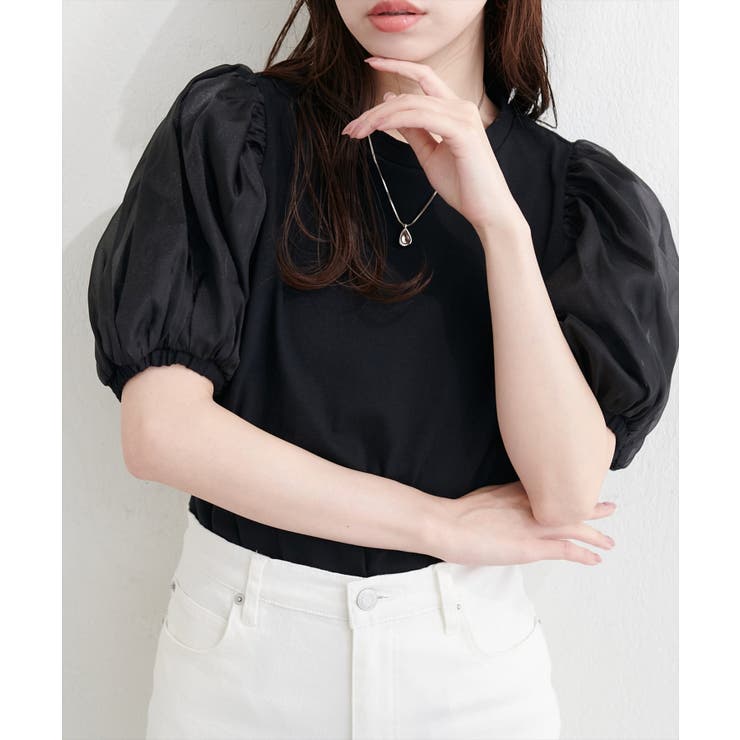 【natural couture】オーガンジーパフスリーブT | NICE CLAUP / OLIVE des OLIVE　OUTLET | 詳細画像16 