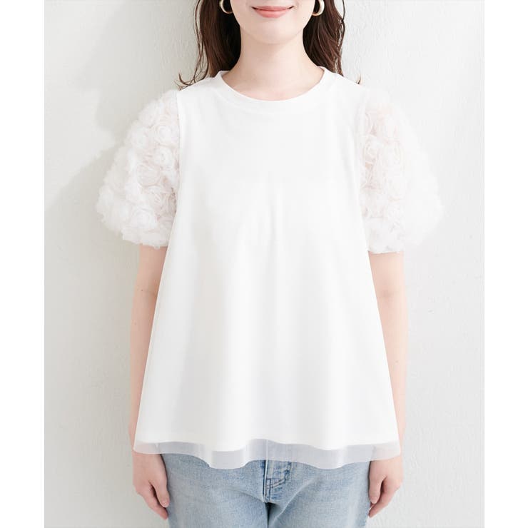 【natural couture】フラワーレースパフスリーブT | NICE CLAUP / OLIVE des OLIVE　OUTLET | 詳細画像10 