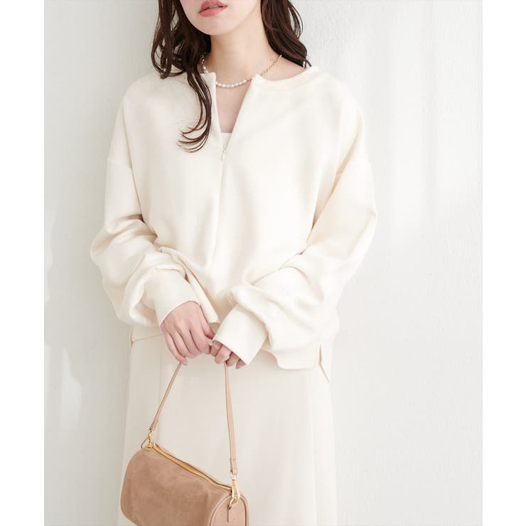 【natural couture】ハーフジップ付きダンボールプルオーハ… | NICE CLAUP / OLIVE des OLIVE　OUTLET | 詳細画像3 