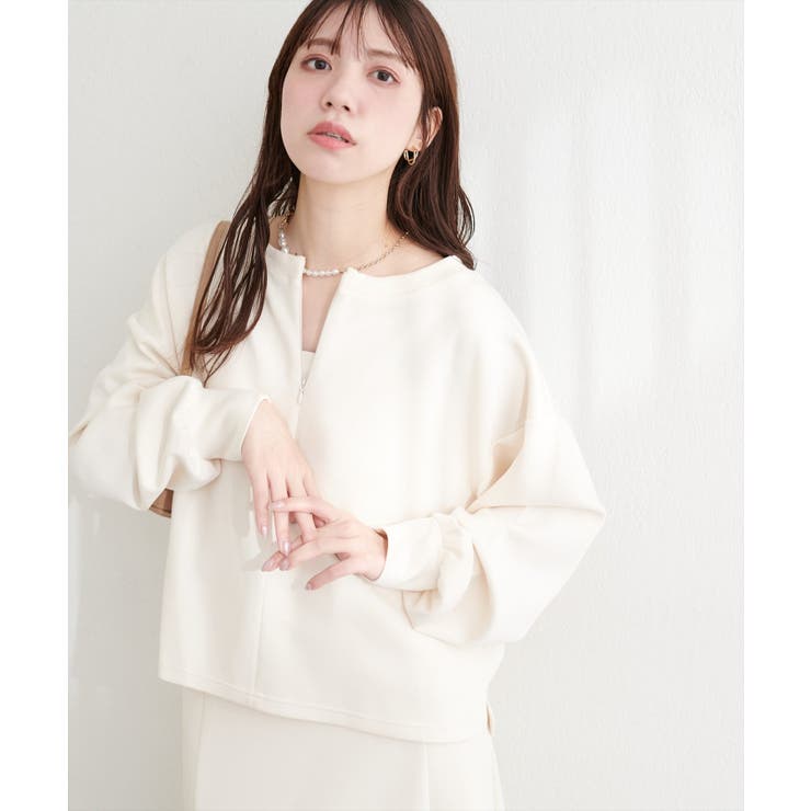 【natural couture】ハーフジップ付きダンボールプルオーハ… | NICE CLAUP / OLIVE des OLIVE　OUTLET | 詳細画像4 