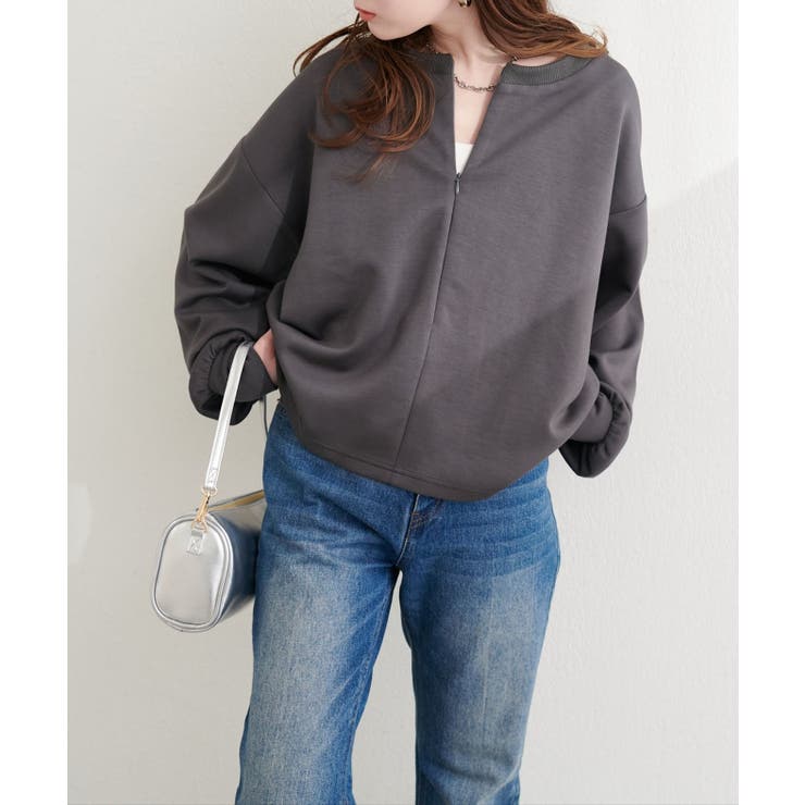 【natural couture】ハーフジップ付きダンボールプルオーハ… | NICE CLAUP / OLIVE des OLIVE　OUTLET | 詳細画像18 