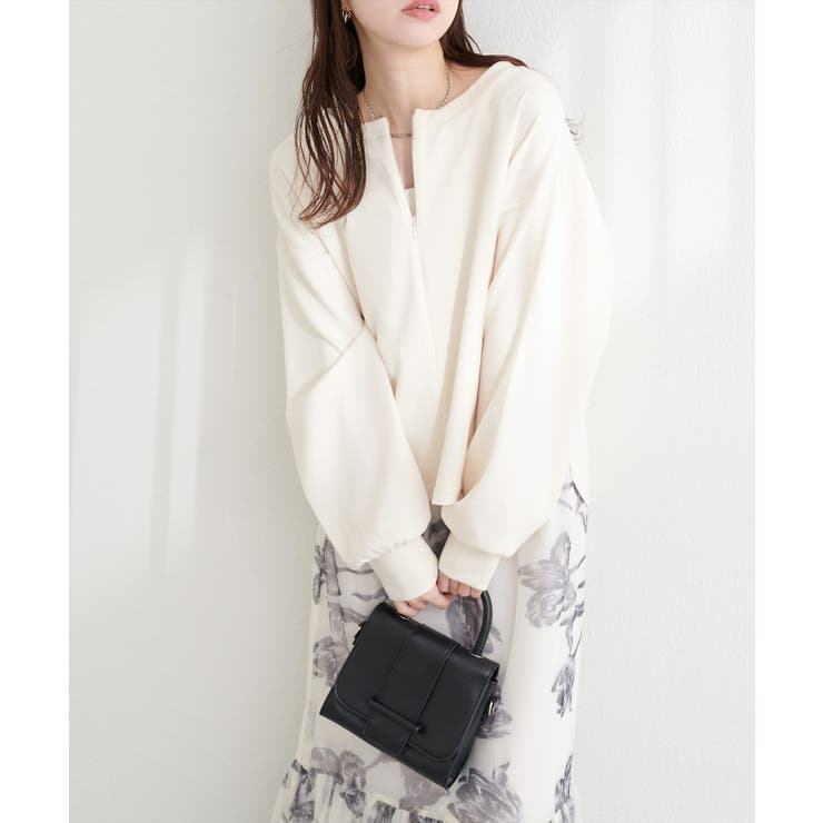 オフ | 【natural couture】ハーフジップ付きダンボールプルオーハ… | NICE CLAUP / OLIVE des OLIVE　OUTLET