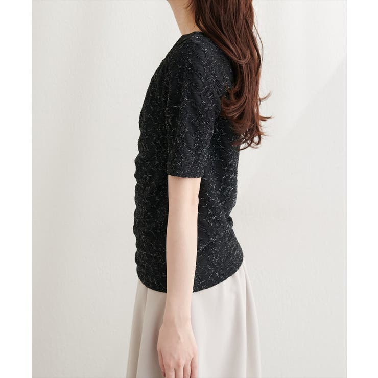 【natural couture】ジャガードカットドレープTOPS | NICE CLAUP / OLIVE des OLIVE　OUTLET | 詳細画像7 