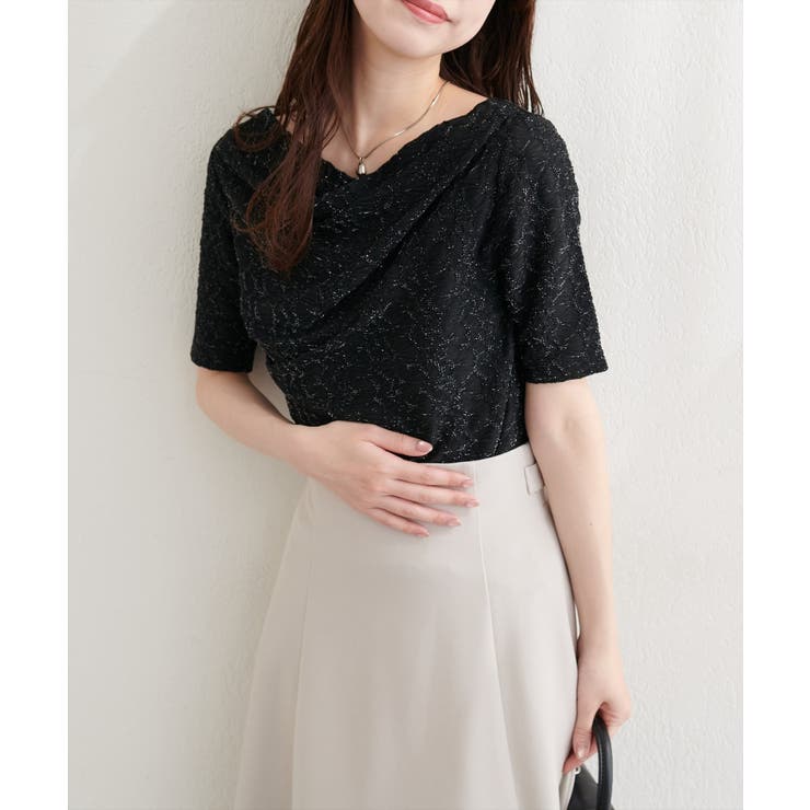 【natural couture】ジャガードカットドレープTOPS | NICE CLAUP / OLIVE des OLIVE　OUTLET | 詳細画像13 