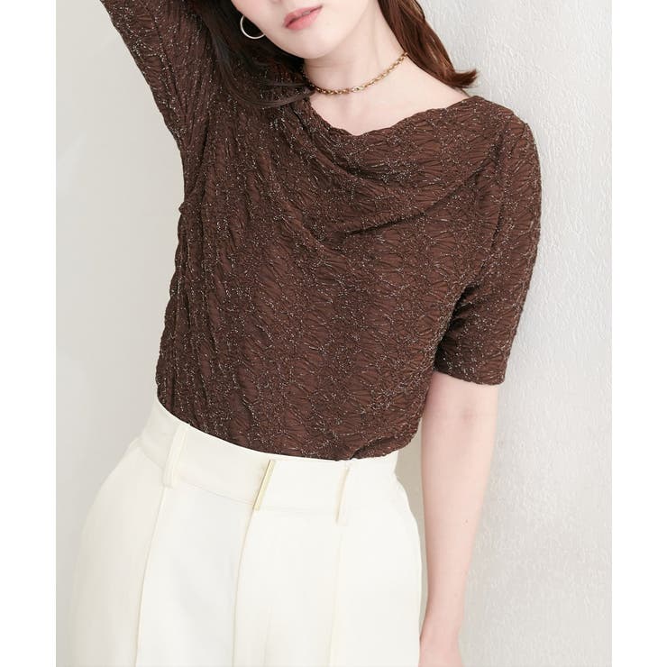 【natural couture】ジャガードカットドレープTOPS | NICE CLAUP / OLIVE des OLIVE　OUTLET | 詳細画像16 