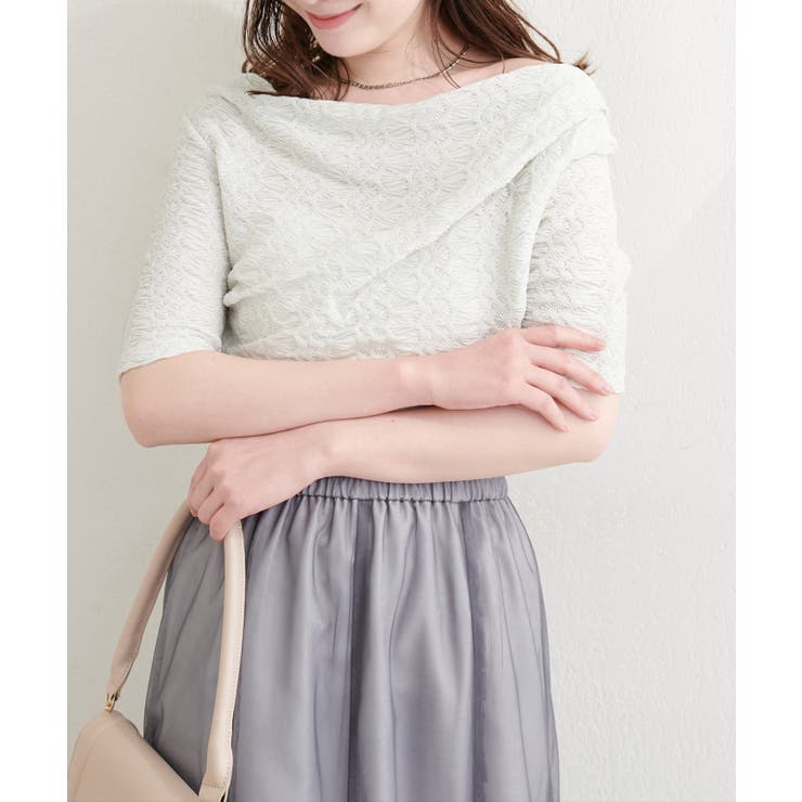 オフ | 【natural couture】ジャガードカットドレープTOPS | NICE CLAUP / OLIVE des OLIVE　OUTLET
