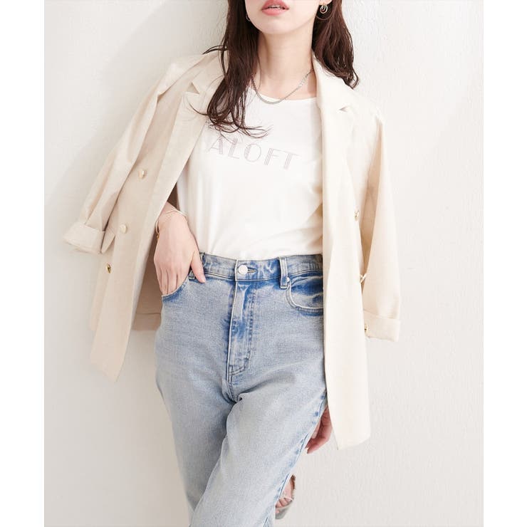 ラインストーンロゴ半袖Tシャツ | NICE CLAUP / OLIVE des OLIVE　OUTLET | 詳細画像4 