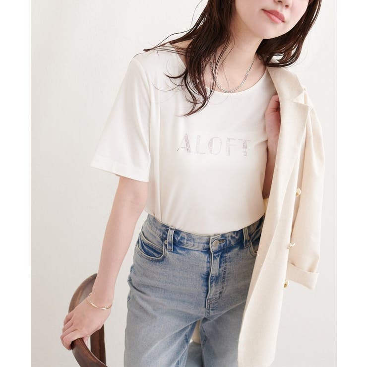 柄1 | ラインストーンロゴ半袖Tシャツ | NICE CLAUP / OLIVE des OLIVE　OUTLET