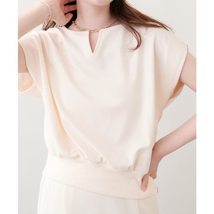 【natural couture】きれいめポンチキーネックトップス | NICE CLAUP / OLIVE des OLIVE　OUTLET | 詳細画像1 