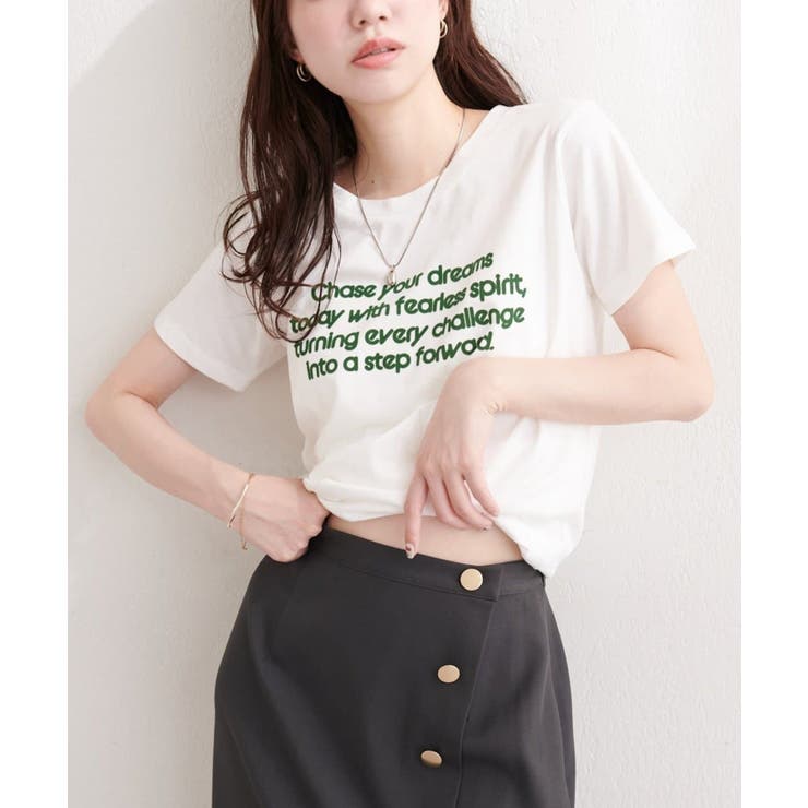 【natural couture】フロッキーロゴTEE | NICE CLAUP / OLIVE des OLIVE　OUTLET | 詳細画像2 