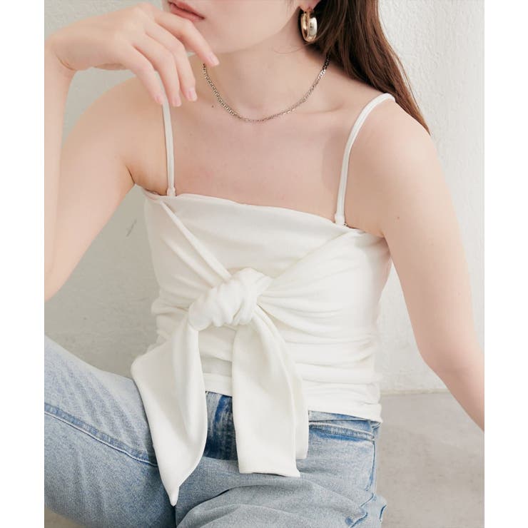 【natural couture】フロントリボンカップ付きキャミ | NICE CLAUP / OLIVE des OLIVE　OUTLET | 詳細画像1 