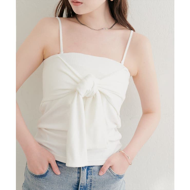 【natural couture】フロントリボンカップ付きキャミ | NICE CLAUP / OLIVE des OLIVE　OUTLET | 詳細画像3 