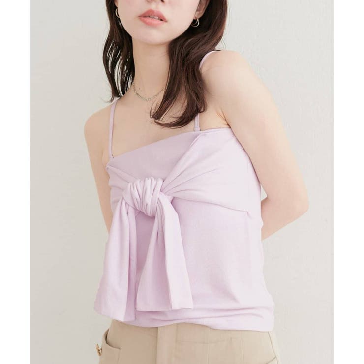 ピンク | 【natural couture】フロントリボンカップ付きキャミ | NICE CLAUP / OLIVE des OLIVE　OUTLET