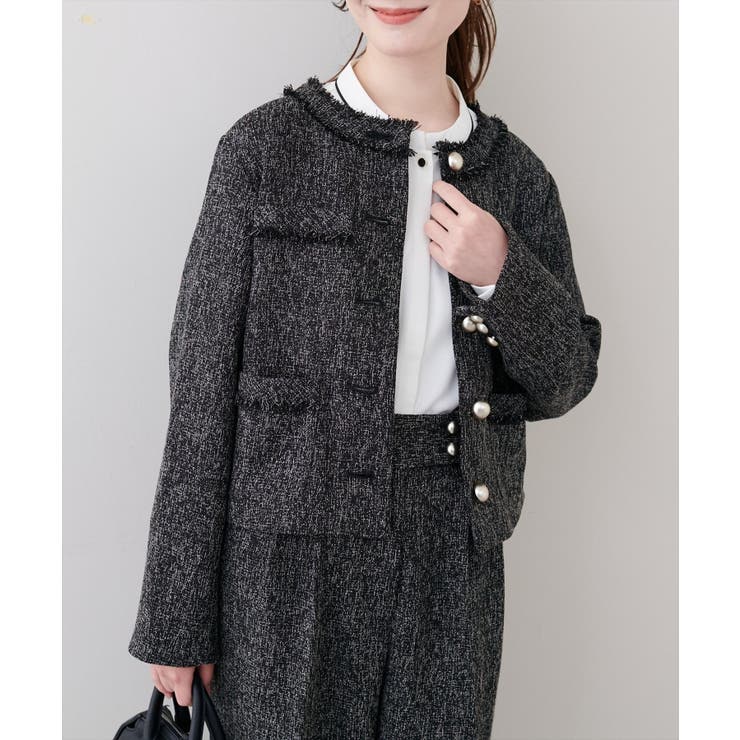 【natural couture】ツイードゆったりジャケット | NICE CLAUP / OLIVE des OLIVE　OUTLET | 詳細画像6 