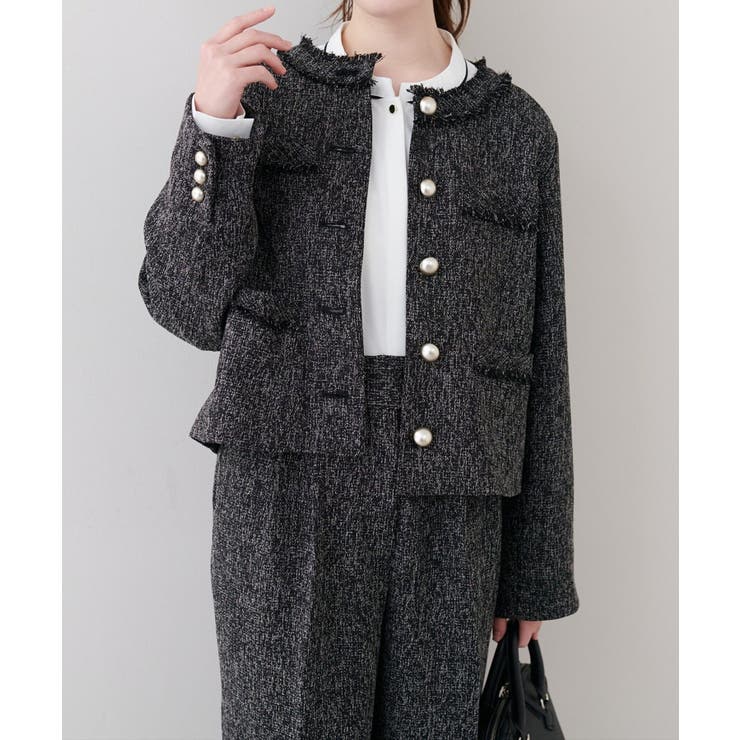 【natural couture】ツイードゆったりジャケット | NICE CLAUP / OLIVE des OLIVE　OUTLET | 詳細画像7 