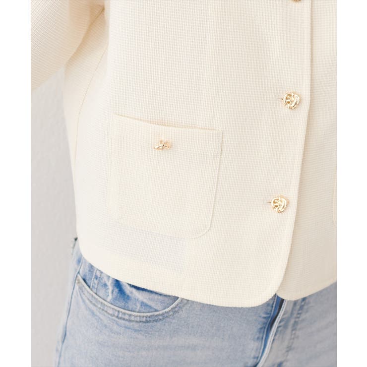 【natural couture】ツイード半袖ジャケット | NICE CLAUP / OLIVE des OLIVE　OUTLET | 詳細画像2 