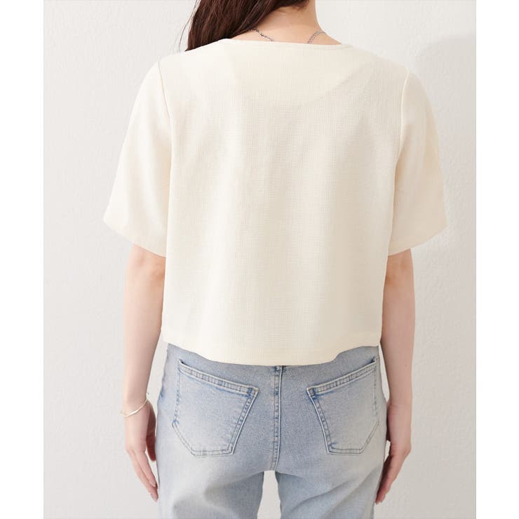 【natural couture】ツイード半袖ジャケット | NICE CLAUP / OLIVE des OLIVE　OUTLET | 詳細画像17 