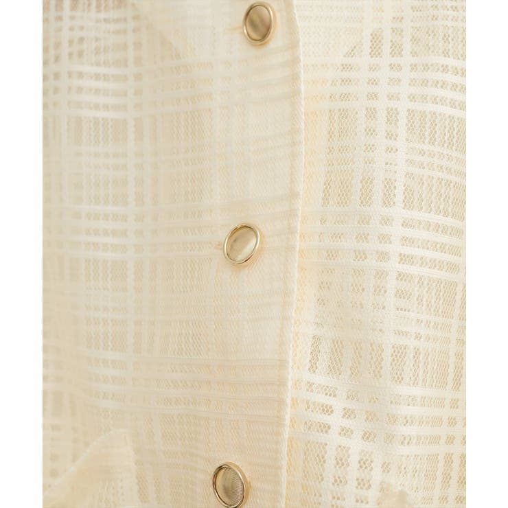 【natural couture】シアーチェックノーカラーショートジャケット | NICE CLAUP / OLIVE des OLIVE　OUTLET | 詳細画像21 