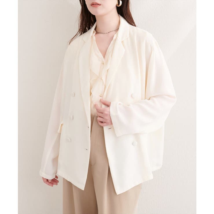 【natural couture】ベルト付きシアージャケット | NICE CLAUP / OLIVE des OLIVE　OUTLET | 詳細画像2 
