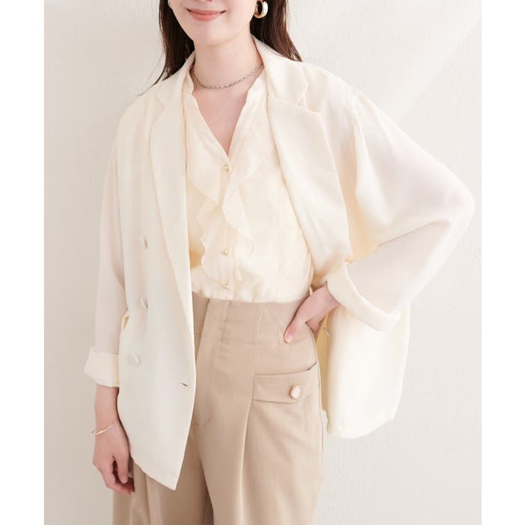 【natural couture】ベルト付きシアージャケット | NICE CLAUP / OLIVE des OLIVE　OUTLET | 詳細画像3 
