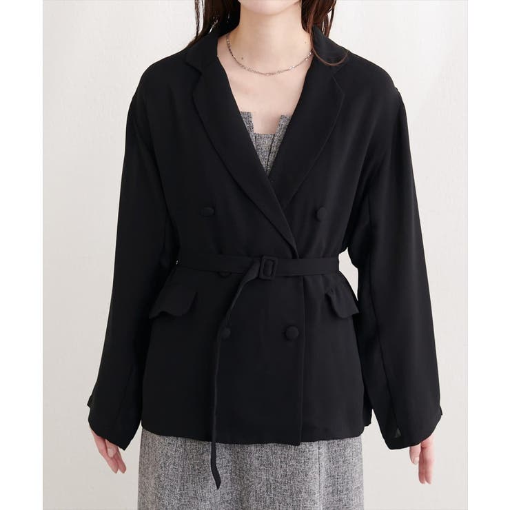 【natural couture】ベルト付きシアージャケット | NICE CLAUP / OLIVE des OLIVE　OUTLET | 詳細画像12 