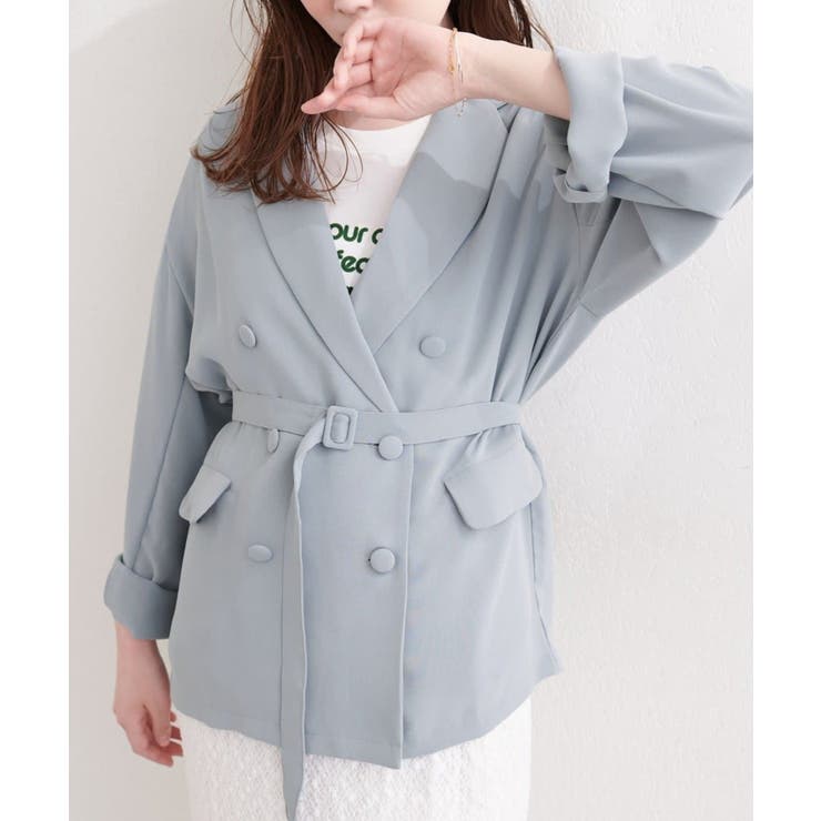 【natural couture】ベルト付きシアージャケット | NICE CLAUP / OLIVE des OLIVE　OUTLET | 詳細画像30 