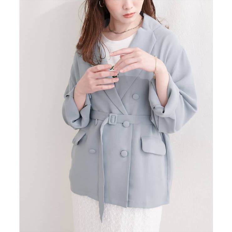 【natural couture】ベルト付きシアージャケット | NICE CLAUP / OLIVE des OLIVE　OUTLET | 詳細画像31 