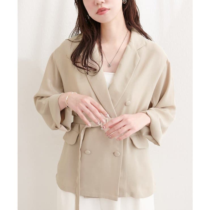 【natural couture】ベルト付きシアージャケット | NICE CLAUP / OLIVE des OLIVE　OUTLET | 詳細画像33 