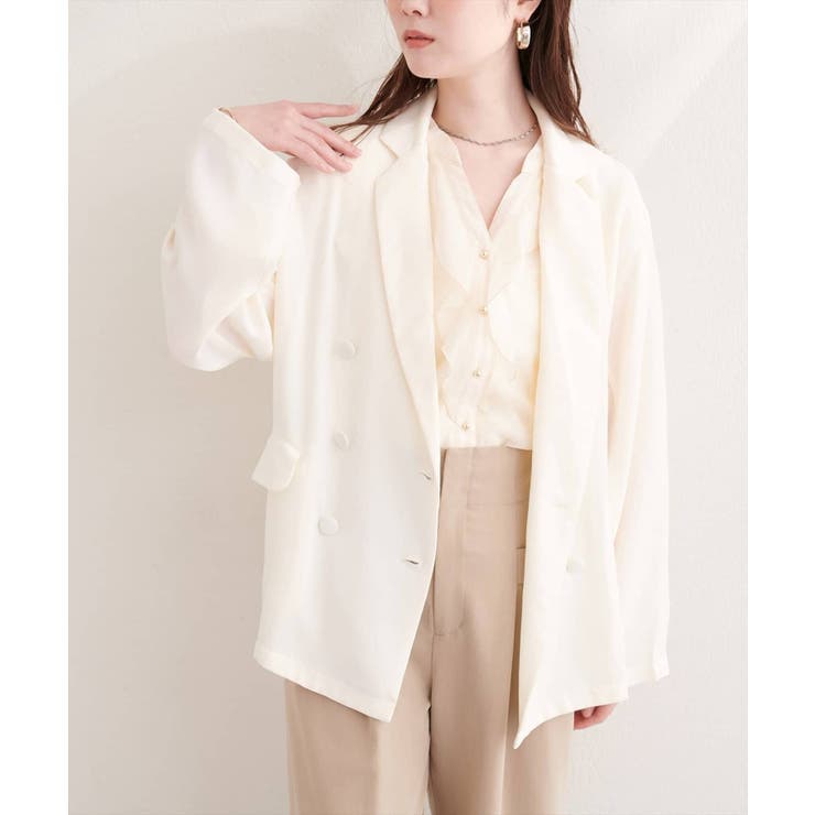 オフ | 【natural couture】ベルト付きシアージャケット | NICE CLAUP / OLIVE des OLIVE　OUTLET