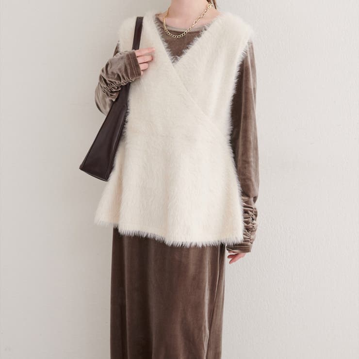 【natural couture】袖口シャーリングベロアワンピース | NICE CLAUP / OLIVE des OLIVE　OUTLET | 詳細画像5 