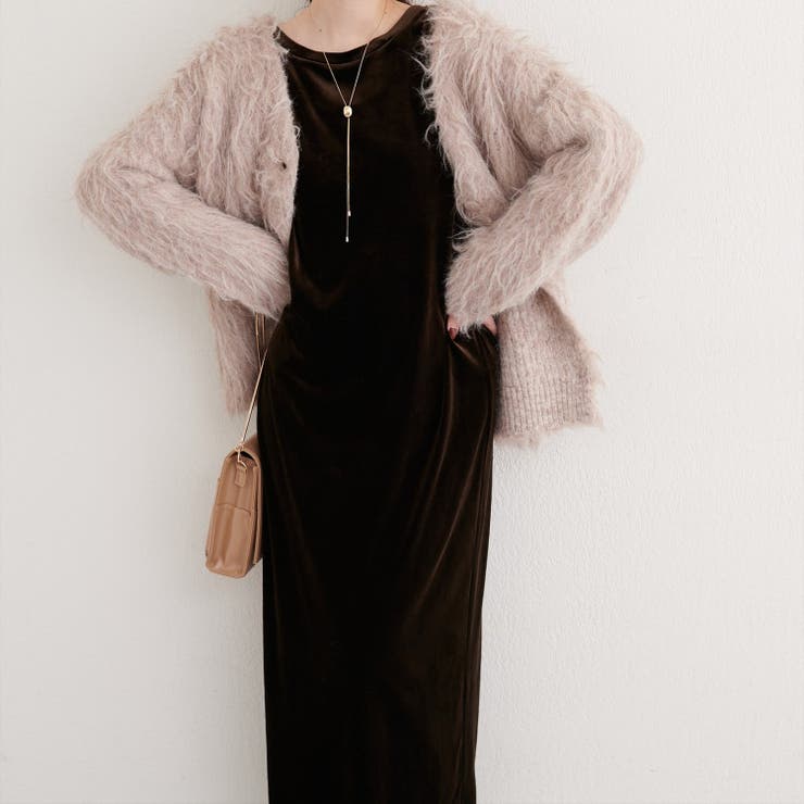 【natural couture】袖口シャーリングベロアワンピース | NICE CLAUP / OLIVE des OLIVE　OUTLET | 詳細画像11 