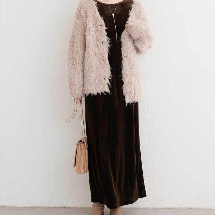 【natural couture】袖口シャーリングベロアワンピース | NICE CLAUP / OLIVE des OLIVE　OUTLET | 詳細画像12 