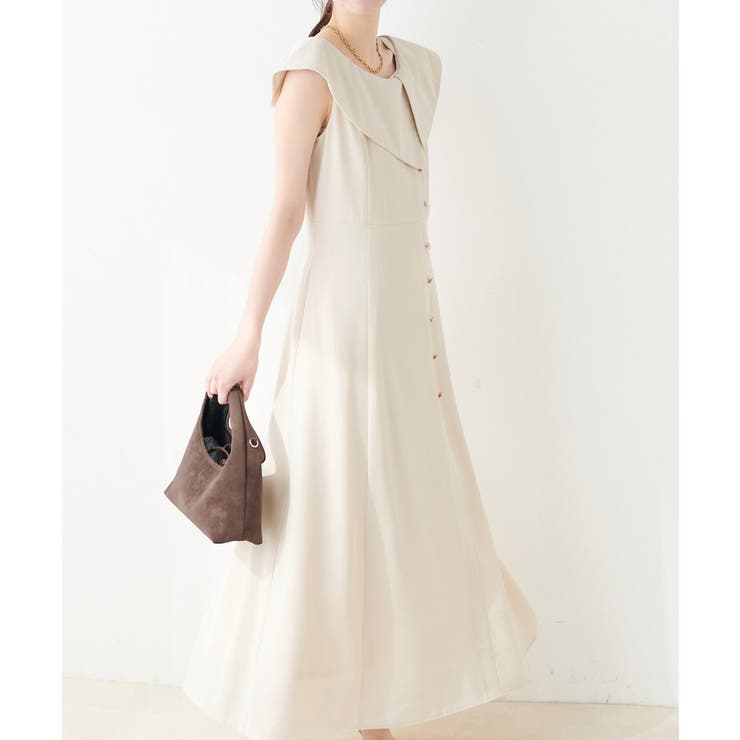 【natural couture】アシメカラーオフショル風ワンピース | NICE CLAUP / OLIVE des OLIVE　OUTLET | 詳細画像2 