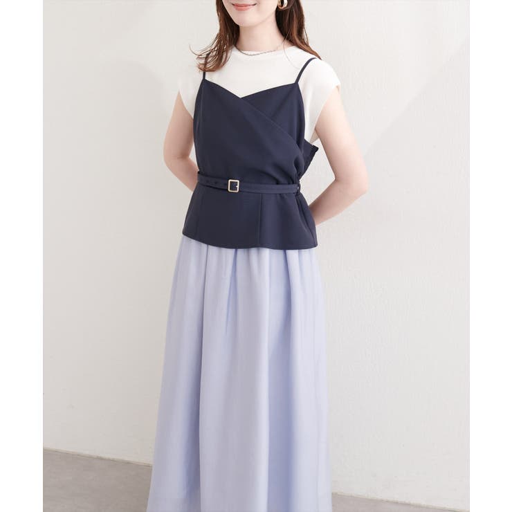 ネイビー | 【natural couture】カシュクールドッキングキャミワンピース | NICE CLAUP / OLIVE des OLIVE　OUTLET