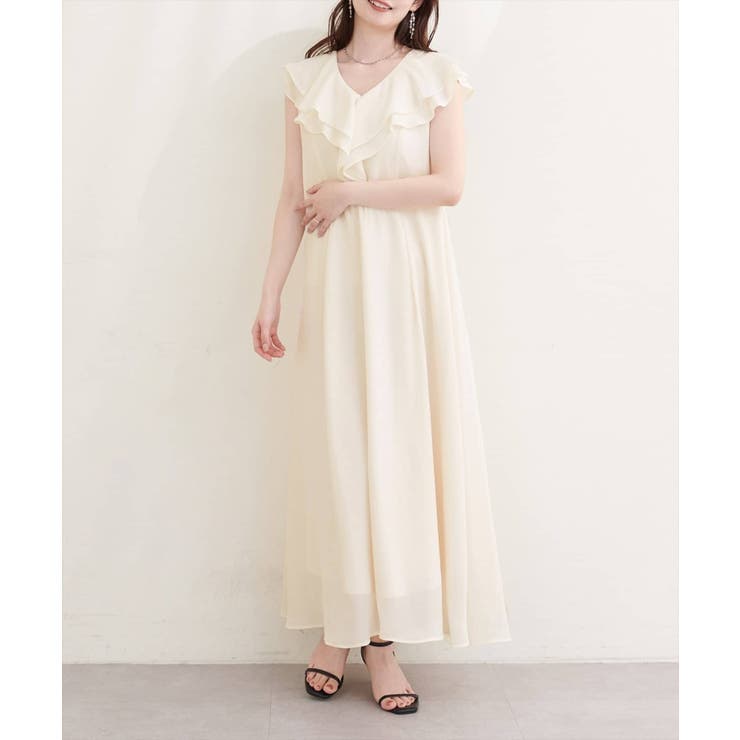 【natural couture】フリルカラーノースリワンピース | NICE CLAUP / OLIVE des OLIVE　OUTLET | 詳細画像1 
