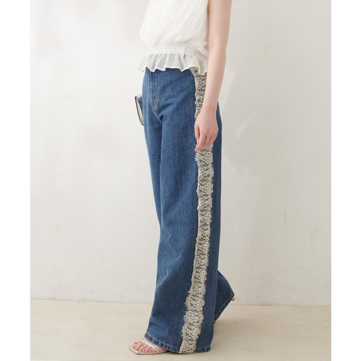 【natural couture】12OZデニム脇レースパンツ | NICE CLAUP / OLIVE des OLIVE　OUTLET | 詳細画像18 
