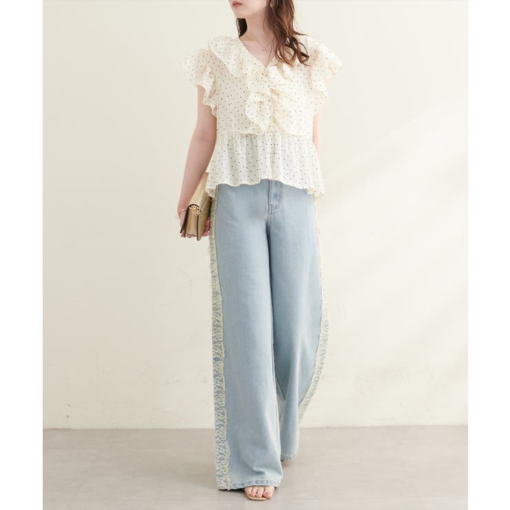 【natural couture】12OZデニム脇レースパンツ | NICE CLAUP / OLIVE des OLIVE　OUTLET | 詳細画像5 