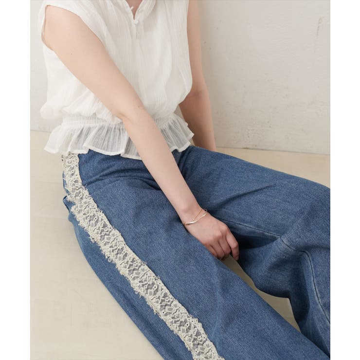 【natural couture】12OZデニム脇レースパンツ | NICE CLAUP / OLIVE des OLIVE　OUTLET | 詳細画像7 