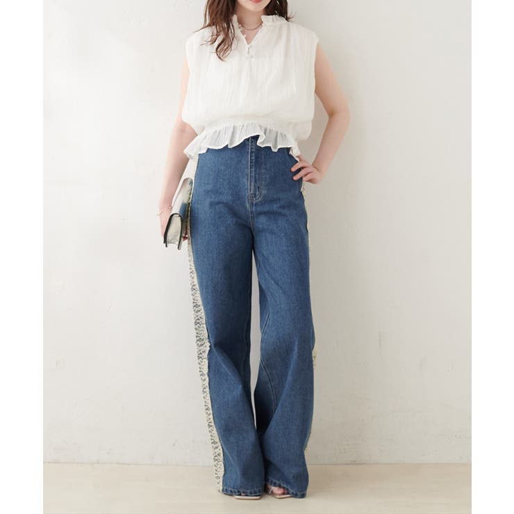 【natural couture】12OZデニム脇レースパンツ | NICE CLAUP / OLIVE des OLIVE　OUTLET | 詳細画像8 
