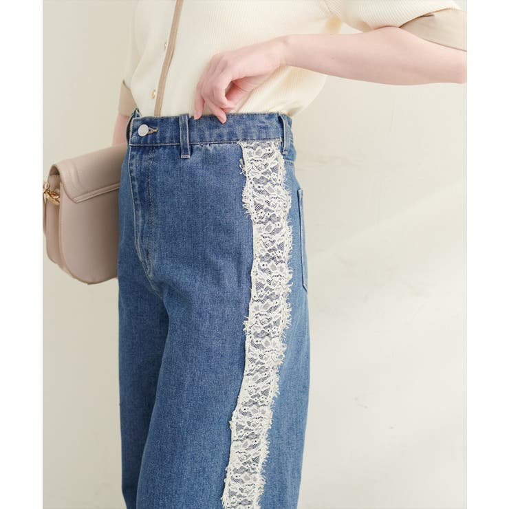 【natural couture】12OZデニム脇レースパンツ | NICE CLAUP / OLIVE des OLIVE　OUTLET | 詳細画像9 