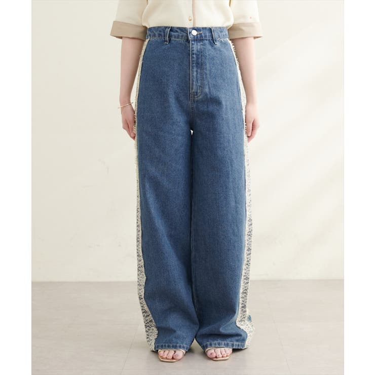 【natural couture】12OZデニム脇レースパンツ | NICE CLAUP / OLIVE des OLIVE　OUTLET | 詳細画像13 