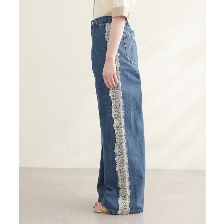 【natural couture】12OZデニム脇レースパンツ | NICE CLAUP / OLIVE des OLIVE　OUTLET | 詳細画像14 