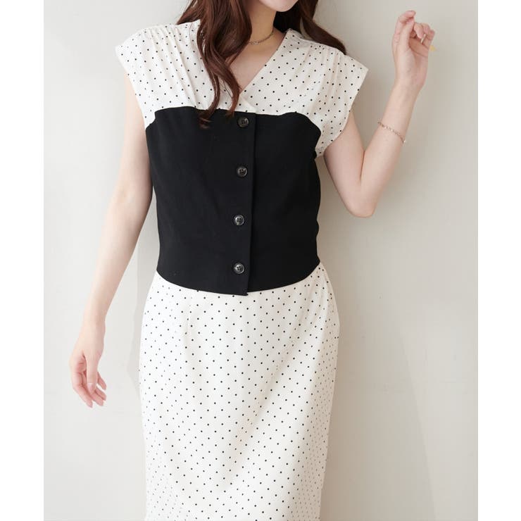 【natural couture】リブ使いTOPS×ギャザー切り替えスカートSE… | NICE CLAUP / OLIVE des OLIVE　OUTLET | 詳細画像4 
