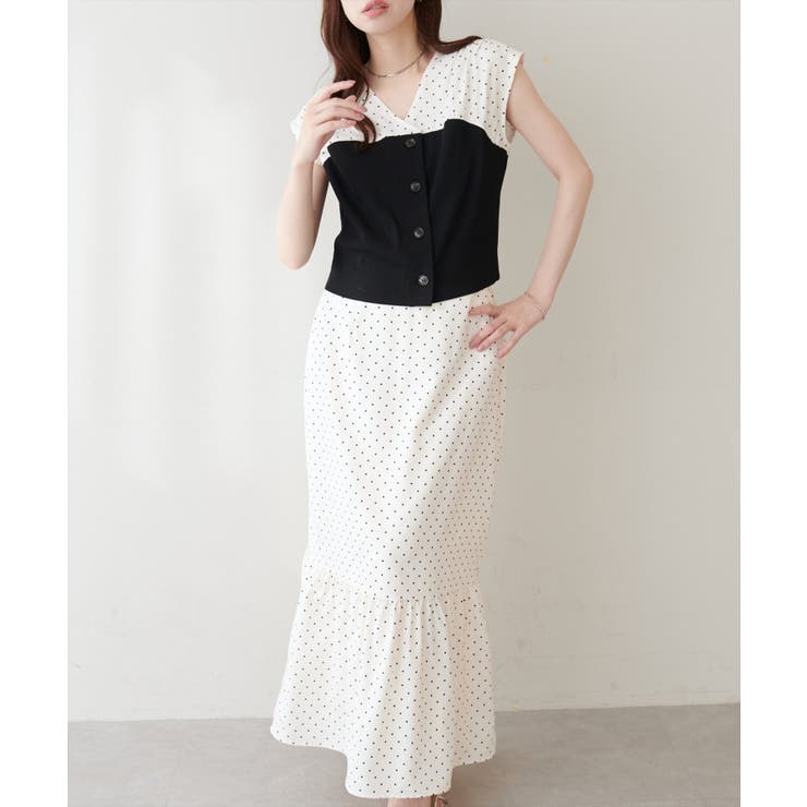 【natural couture】リブ使いTOPS×ギャザー切り替えスカートSE… | NICE CLAUP / OLIVE des OLIVE　OUTLET | 詳細画像5 