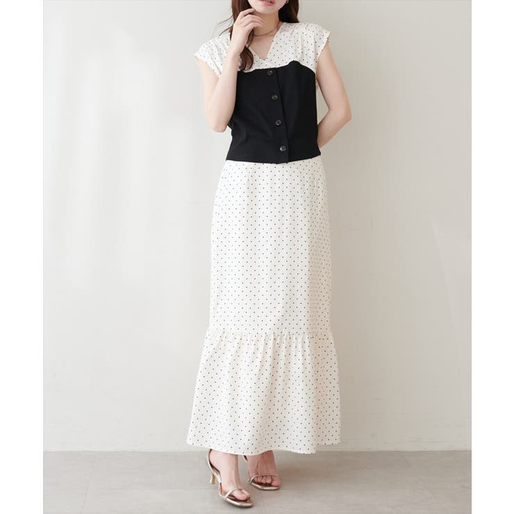 【natural couture】リブ使いTOPS×ギャザー切り替えスカートSE… | NICE CLAUP / OLIVE des OLIVE　OUTLET | 詳細画像6 