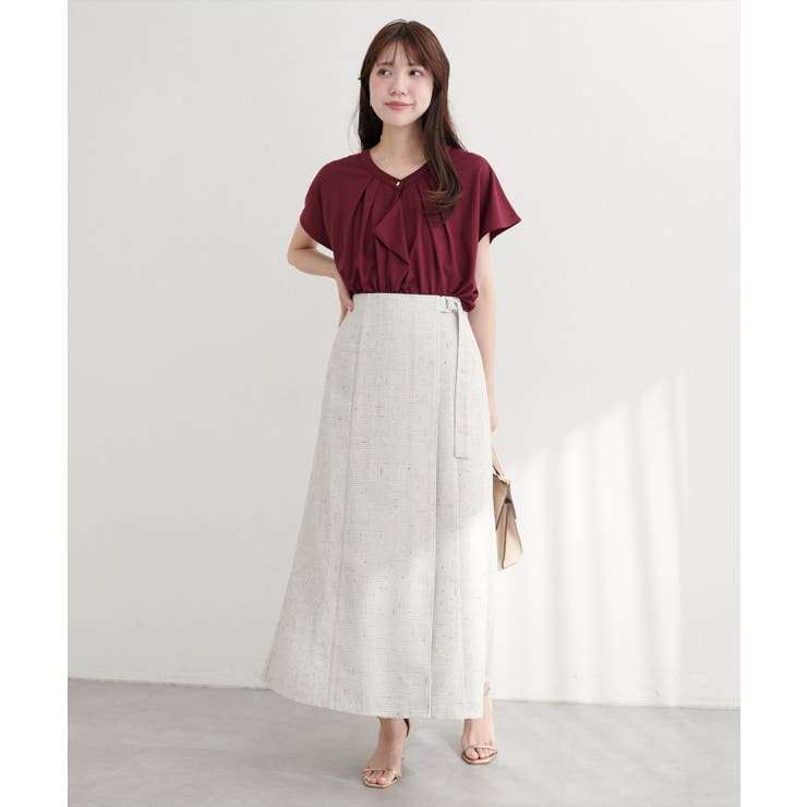 【natural couture】ラップ風ツイードスカート | NICE CLAUP / OLIVE des OLIVE　OUTLET | 詳細画像6 