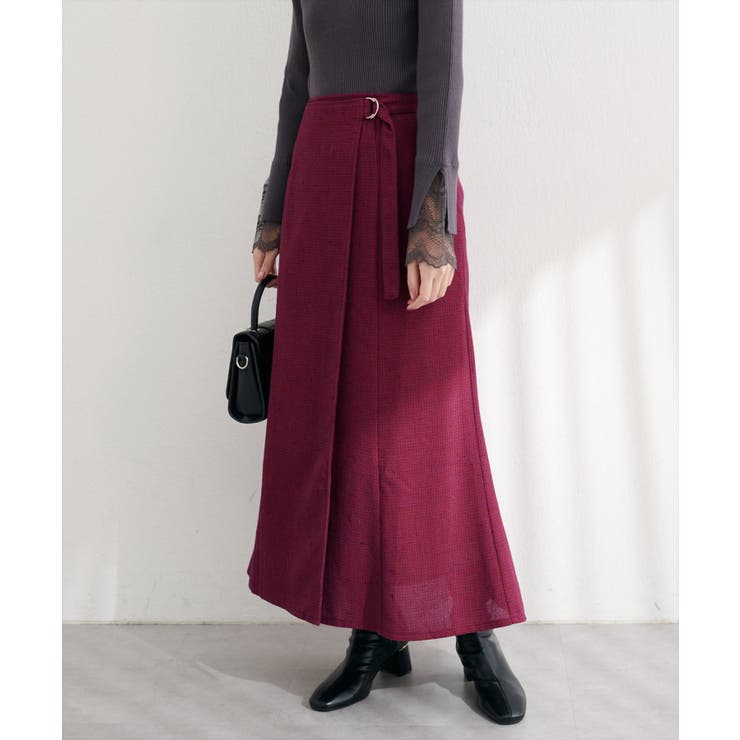 【natural couture】ラップ風ツイードスカート | NICE CLAUP / OLIVE des OLIVE　OUTLET | 詳細画像24 