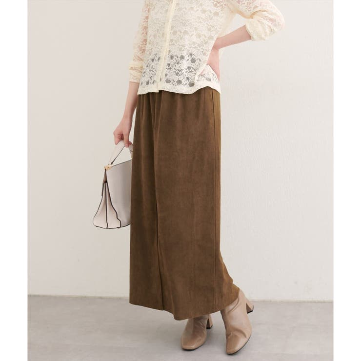 natural couture】マルチウェイカットスウェードスカート[品番