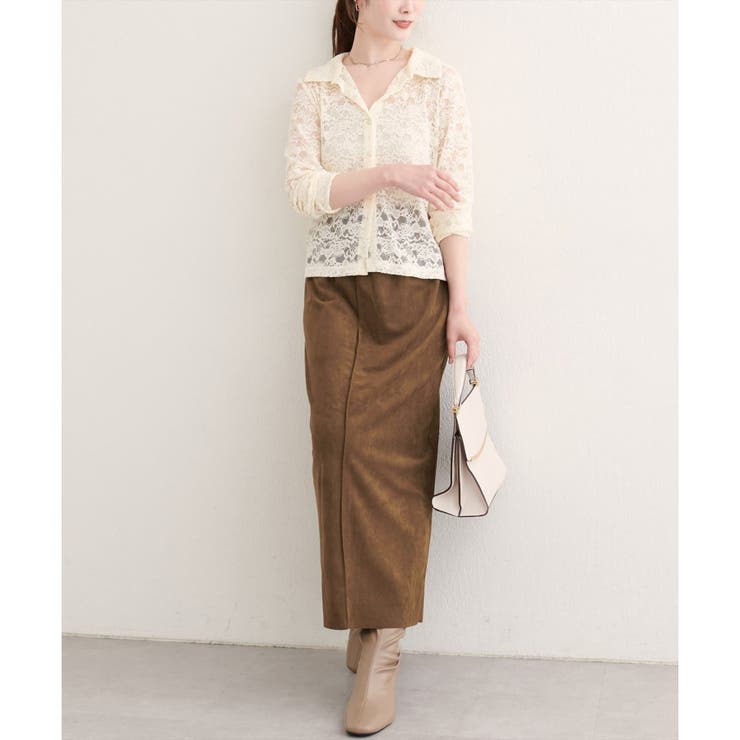 【natural couture】マルチウェイカットスウェードスカート | NICE CLAUP / OLIVE des OLIVE　OUTLET | 詳細画像14 